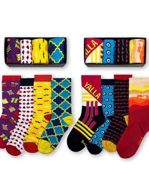 sikasok-funky-long-socks-3640-bundle-8. gift cards moustache arabesque yalla evil eye habibi desert