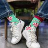 candy cane green red socks