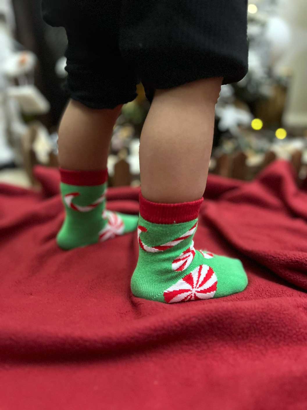 sugar cane baby Christmas socks