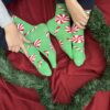 sugar cane socks green christmas