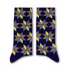 geometric flower christmas socks black