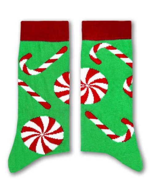 green sugar cane christmas socks